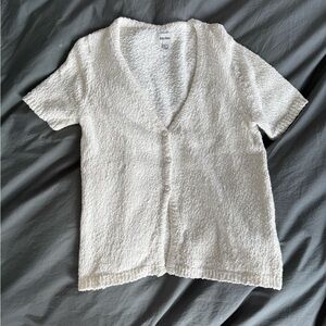 Rhythm Cream Textured Button-Up Top